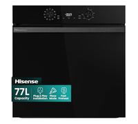 Hisense BI622ABPGUK - Built-in 77L Electric Single Oven - Stainless Steel with Even Bake, 300°C Pizza Mode, Frozen Food Mode, Steam Clean - A Rated, Extra Large