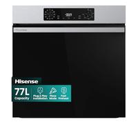 Hisense BI622AXPGUK - Built-in 77L Electric Single Oven - Stainless Steel with Even Bake, 300°C Pizza Mode, Frozen Food Mode, Steam Clean - A Rated, Extra Large