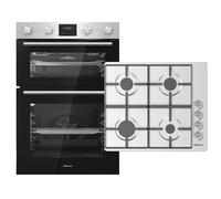 Hisense BI6095HGXUK Built In Electric Double Oven and Gas Hob Pack - Stainless Steel - A Stainless Steel