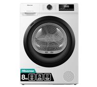 Hisense DH1Q802BW2 60cm Freestanding 8 KG Heatpump Front Load Tumble Dryer, 16 Programmes, Auto Dry, Steam Refresh, Allergy Care - White