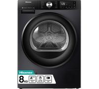 HISENSE 3S Series DH3S802BB3 WiFi-enabled 8 kg Heat Pump Tumble Dryer - Black, Black
