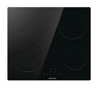 Hisense E6422SC Built-in 60cm Electric Ceramic Hob with Child Lock, Touch control, Timer Function - Black 6400W