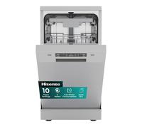 Hisense Freestanding Slimline Dishwasher - Auto Dry Silver