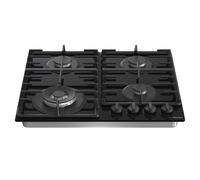 Hisense GG663BHF Built-in 60cm Gas Hob - Stainless Steel with 4 Cooking Areas, Easy Clean Surface, One-Hand Ignition, 60 x 52 x 8.9 cm (L x W x H)