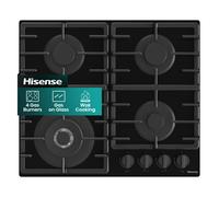 Hisense GG663BHF Built-in 60cm Gas Hob - Stainless Steel with 4 Cooking Areas, Easy Clean Surface, One-Hand Ignition, 60 x 52 x 8.9 cm (L x W x H)