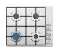 Hisense GM642XHS Built-in 60cm Gas Hob - Stainless Steel with 4 Cooking Areas, Easy Clean Surface, One -Hand Ignition, 60 x 52 x 8.9 cm (L x W x H)