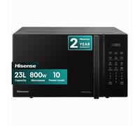 Hisense H23MOBS5HUK Freestanding 23 Litre Digital Microwave, 6 Auto Programmes, Auto Defrost - Black, 16 x 19 x 12 inches (L x W x H)