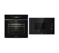 Hisense HB25MOBX7GUK Integrated 25 Litre Microwave With Grill - Black, 15 x 23 x 15 inches (L x W x H) & BI62212ABUK Built-in Electric Single Oven - Black - A Rated