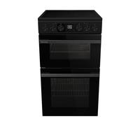 Hisense HDCEC5C10B Freestanding Ceramic Electric Cooker with Double Oven 69/43 Litres - Black, A Rated Double Oven [Energy Class A]