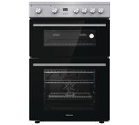 Hisense HDE3211BXUK 60cm Electric Cooker with Ceramic Hob - Brushed stainless steel -A+/A Rated Double Oven