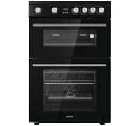Hisense HDE3211BBUK 60cm Electric Cooker with Ceramic Hob-Black Double