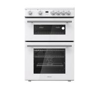 Hisense HDE3211BWUK 60cm Electric Cooker with Ceramic Hob-White A Rated Double Oven - White