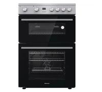Hisense HDE3211BXUK 60cm Electric Cooker - Double Oven, Ceramic Hob, Stainless Steel, A Energy Rating