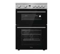 Hisense HDE3211BXUK 60cm Electric Cooker with Ceramic Hob - Brushed stainless steel -A+/A Rated Double Oven