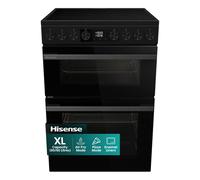 Hisense HDUKC60B 60cm Electric Cooker with Ceramic Hob-Black Double
