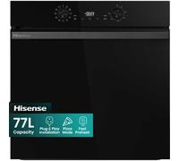 Hisense BI622ABPGUK - Built-in 77L Electric Single Oven - Stainless Steel with Even Bake, 300°C Pizza Mode, Frozen Food Mode, Steam Clean - A Rated, Extra Large