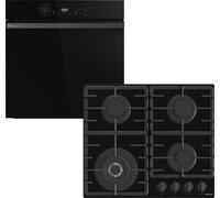 Hisense Hi2 HIPK2PBN60G1 Built In Electric Single Oven and Gas Hob Pack - Black - A+ Rated, Black