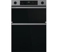 Hisense Built-in Electric Double Oven, 88.5 x 59.5 x 57.5 cm, LED Display, Air Fry Mode, A/A Energy Rating, Stainless Steel