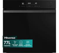 Hisense Electric Single Oven Energy Rating, 59.5 x 59.5 x 56.4 cm, 13 Programmes, Steam and Air Fry Function, Black