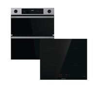 Hisense Hi6 HIPKD4AX60IND1 Built Under Electric Double Oven and Induction Hob Pack - Black/Stainless Steel - A