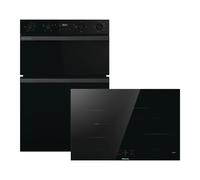 Hisense Hi6 HIPKD6CB80IND Built In Electric Double Oven and Induction Hob Pack - Black - A