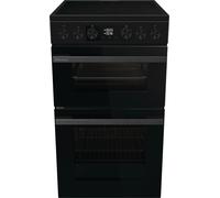 Hisense Hi6 Max HDCEC5C10B 50cm Double Oven Electric Cooker with Ceramic Hob - Black - A Rated, Black