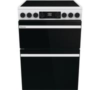 Hisense Hi6 Max HDCEC6C20W 60cm Double Oven Electric Cooker with Ceramic Hob - White - A Rated, White