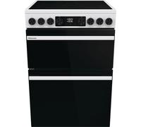 Hisense Hi6 Max HDCEC6C20W 60cm Wide Double Oven Electric Cooker with Ceramic Hob - White - A Rated, White