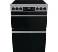 Hisense Hi6 Max HDCEC6C20X 60cm Wide Double Oven Electric Cooker with Ceramic Hob - Stainless Steel - A Rated, Stainless Steel