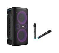 Hisense HP110 Party Rocker One Plus Speaker with 2 Microphones for Karaoke, Bluetooth, Powerful Sound, 300W, 15 Hours Playtime, IPX4 Panel, DJ Effect, 5 Music Modes, TWS