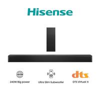 Hisense HS2100 2.1ch Soundbar with Dolby Audio & Wireless Subwoofer Ultra-Slim in Black Hisense Black