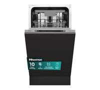 Hisense HV523C15UK Fully Integrated Slimline Dishwasher - Black Control Panel with Fixed Door Hinge Kit - C Rated, Black