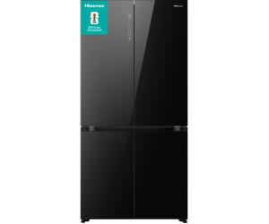 HISENSE KitchenFit RQ768N4GBE Fridge Freezer - Black Glass, Black