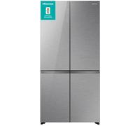 HISENSE KitchenFit RQ768N4GVE Smart Fridge Freezer - Silver Glass, Silver/Grey