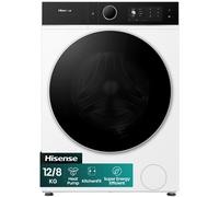 Hisense KitchenFit 5i Series WD5I1245BWRH Wifi Connected 12Kg/8Kg Heat Pump Washer Dryer with 1400 rpm - White Wash&Dry Wash Only], White