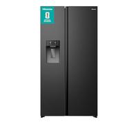 Hisense PureFlat 528L American side-by-side Fridge Freezer RS5P528STBE with Non-plumed Water & Ice dispenser - E- Rated- Black Stainless