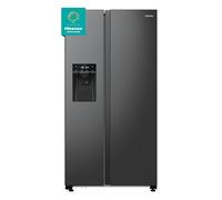 Hisense PureFlat RS5P535NTFDUK Non-Plumbed Total No Frost American Fridge Freezer - Black Stainless Steel - D Rated, Black