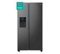 Hisense PureFlat RS5P535NTFDUK Non-Plumbed Total No Frost American Fridge Freezer - Black Stainless Steel - D Rated, Black