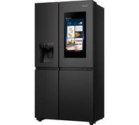 Hisense PureFlat Eclipse RS9P628GPFE Plumbed Total No Frost American Fridge Freezer - Black / Stainless Steel - E Rated