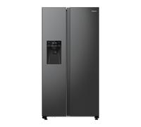 Hisense PureFlat RS5P535NTFDUK Non-Plumbed Total No Frost American Fridge Freezer - Black Stainless Steel - D Rated, Black