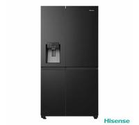 Hisense Pureflat Rs818N4Tfc 632L Side By Side Fridge Freezer No Frost, Ice & Water Dispenser, Metal-Tech Cooling, Black
