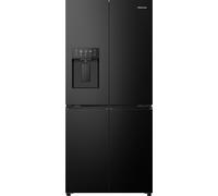 Hisense PureFlat Slim RQ5P470SYFD Frost Free American Fridge Freezer - Black / Stainless Steel - D Rated, Black