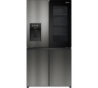 Hisense PureView RQ600P7SKE Wifi Connected Plumbed Total No Frost Multi-door American Fridge Freezer - Dark Stainless Steel
