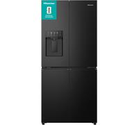 Hisense RQ5P470SYFD 483L American Fridge Freezer, Black, My Fresh Choice, Multi Air Flow Non-Plumbed Water Dispenser D
