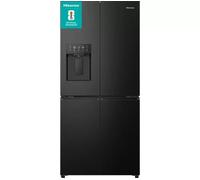 Hisense PureFlat Slim RQ5P470SYFD Frost Free American Fridge Freezer - Black / Stainless Steel - D Rated, Black