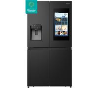 Hisense Pureflat Eclipse RQ760N4IFE Plumbed Total No Frost American Fridge Freezer - Black - E Rated