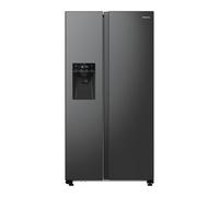 Hisense PureFlat RS5P535NTFDUK Non-Plumbed Total No Frost American Fridge Freezer - Black Stainless Steel - D Rated, Black