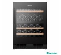 Hisense Rw3N122Gslf, 46 Bottle Freestanding, Dual Zone Wine Cooler In Black