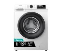 Hisense 1Q Series WF1Q8041BW Freestanding 8 KG Front Load Washing Durable Inverter Machine, Steam Wash, Quick Wash, 15 Washing Programs 1400 RPM White - Energy Rating A