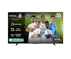 Hisense Smart TV 55 Inch 4K Ultra HD 2025 55A6Q Dolby Vision, HDR 10, Game Mode Plus, Alexa Built-in, VIDAA Voice, DVB-T2/S2 HEVC 10 Tuner, Lativù 4K, LED